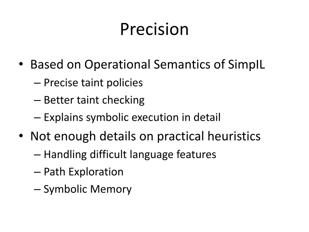 precision