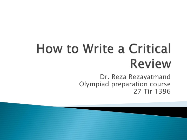dr reza rezayatmand olympiad preparation course