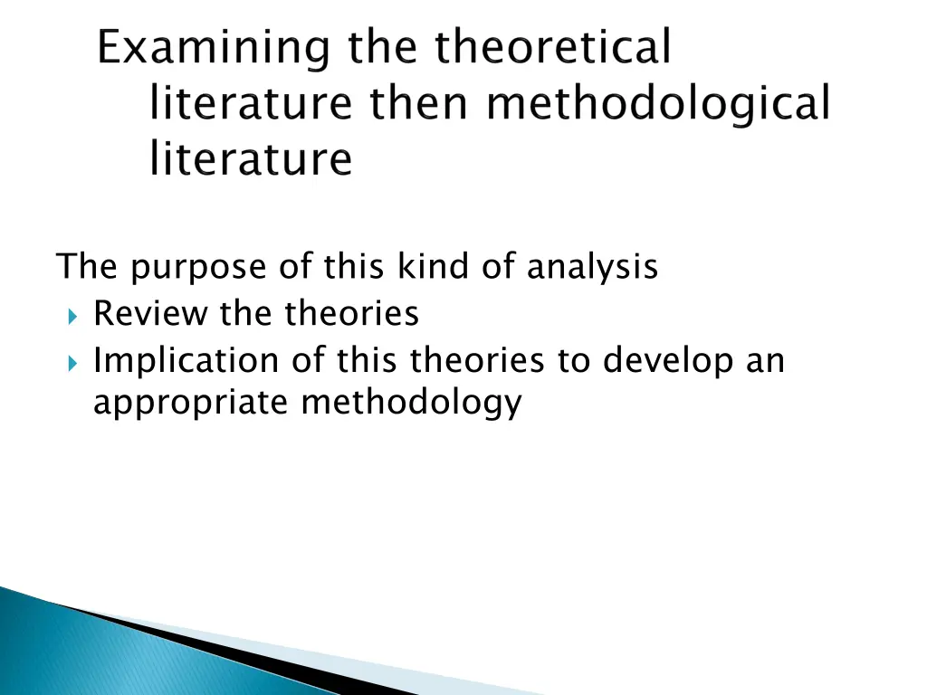 the purpose of this kind of analysis review
