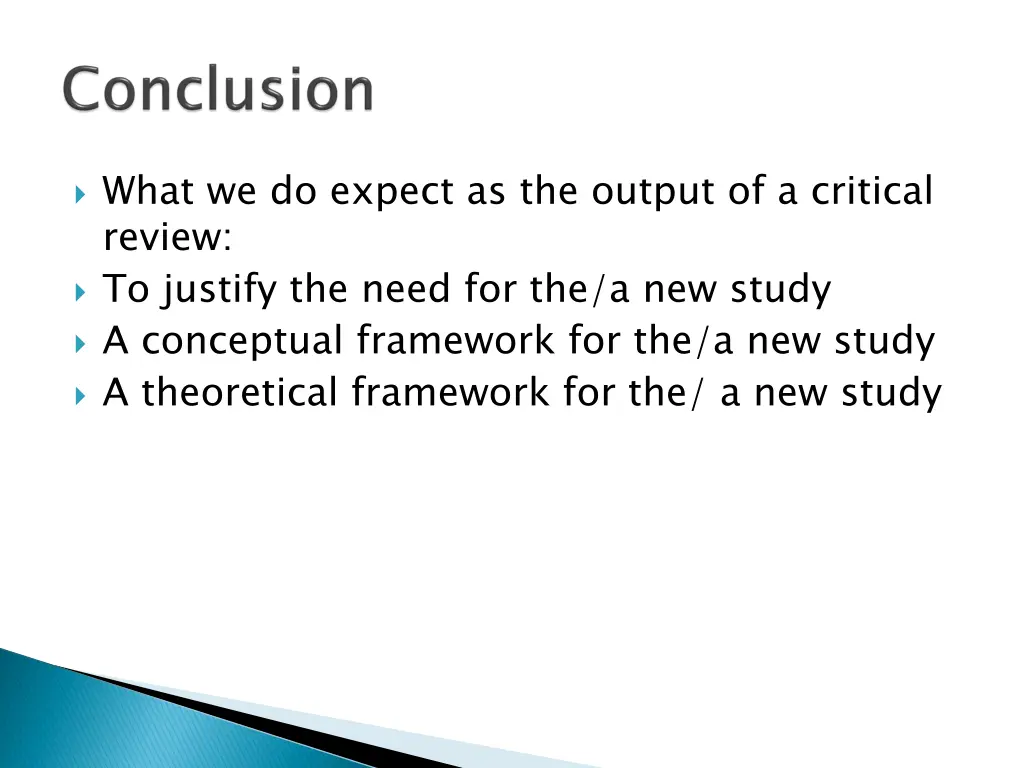 what we do expect as the output of a critical