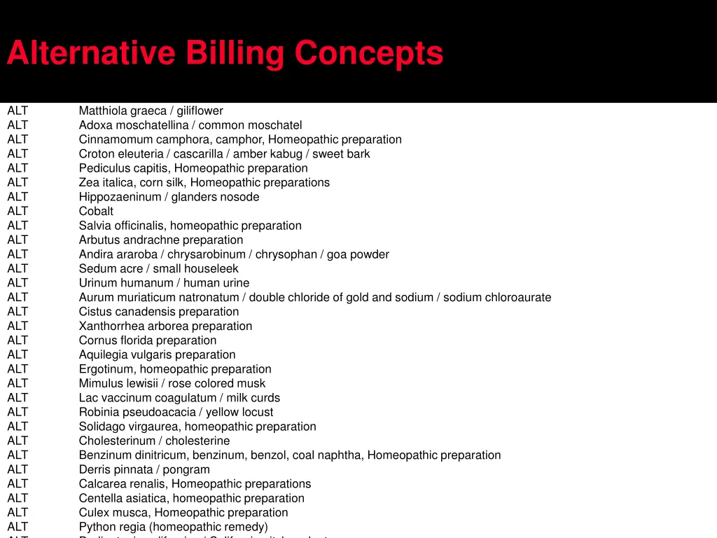alternative billing concepts