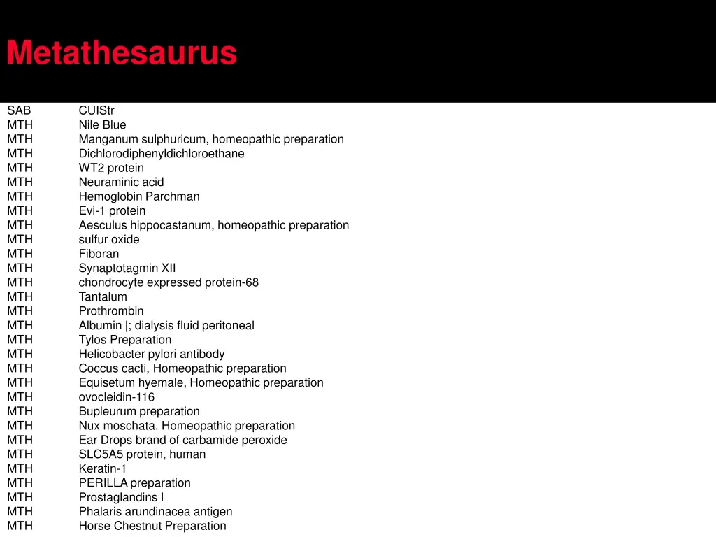 metathesaurus