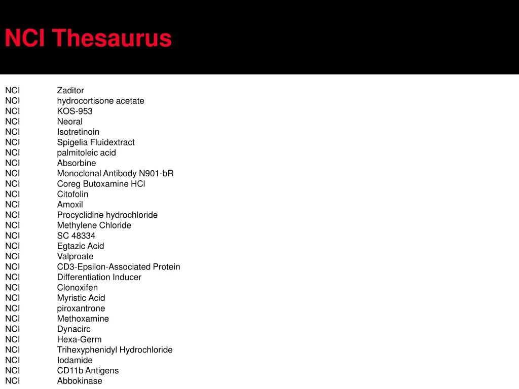 nci thesaurus