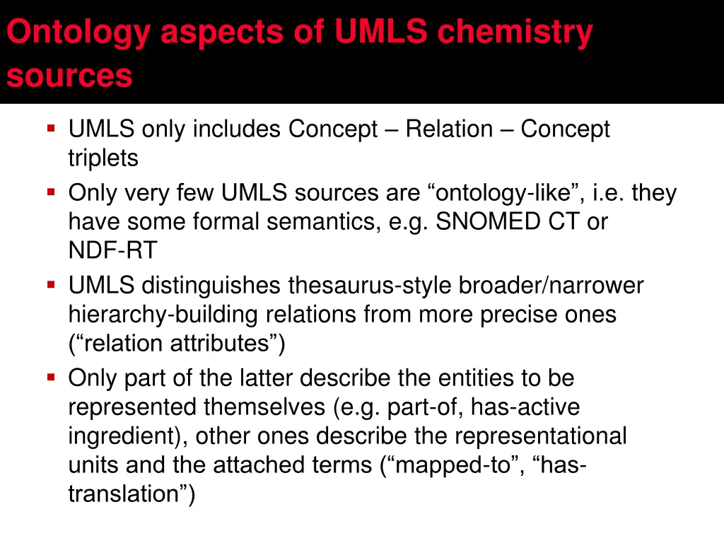 ontology aspects of umls chemistry sources 1