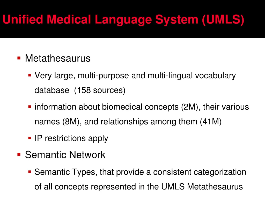 unified medical language system umls