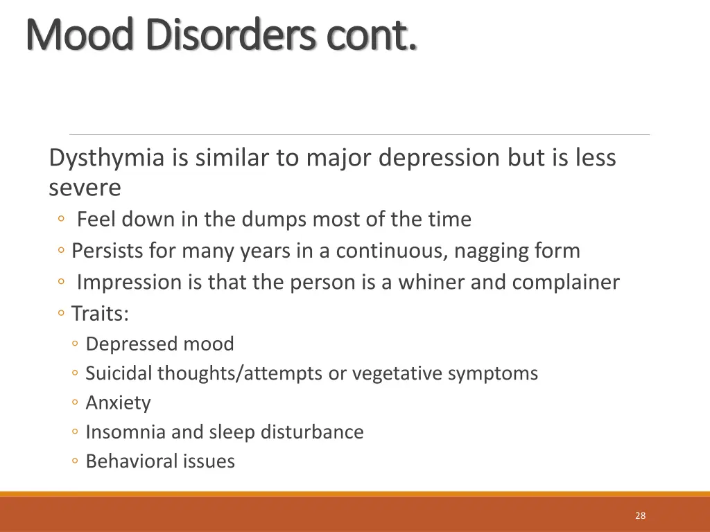 mood disorders cont mood disorders cont