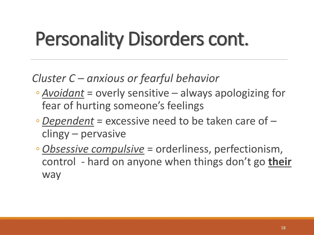 personality disorders cont personality disorders 1