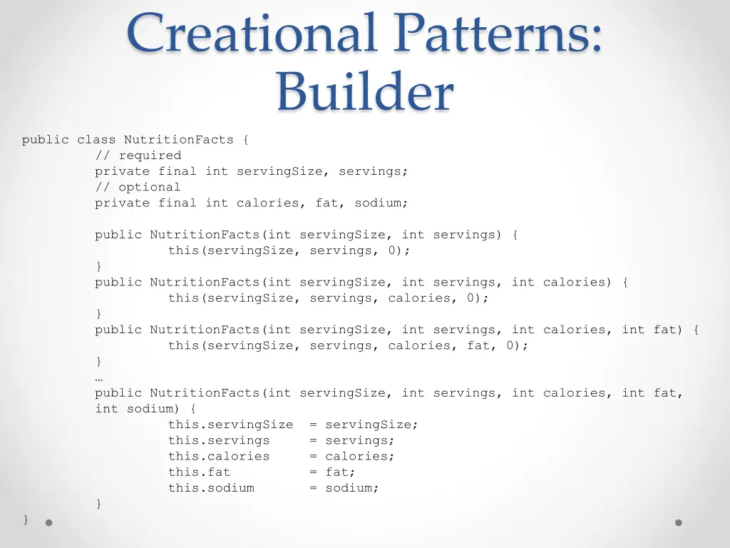 creational patterns builder