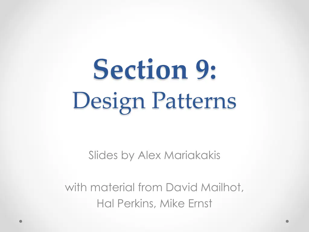 section 9 design patterns