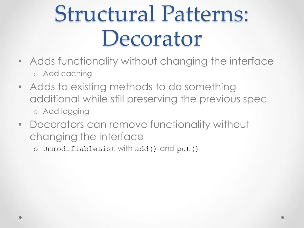 structural patterns decorator adds functionality