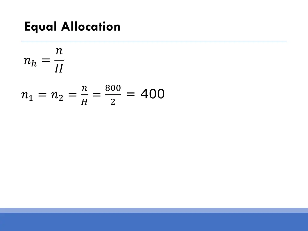 equal allocation