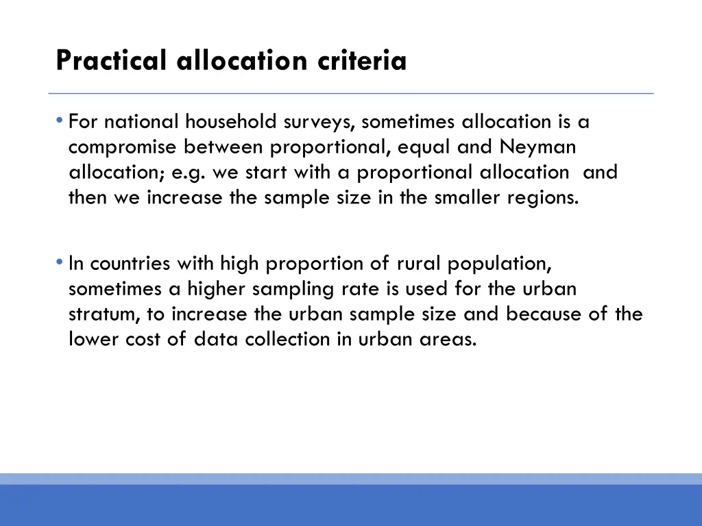 practical allocation criteria