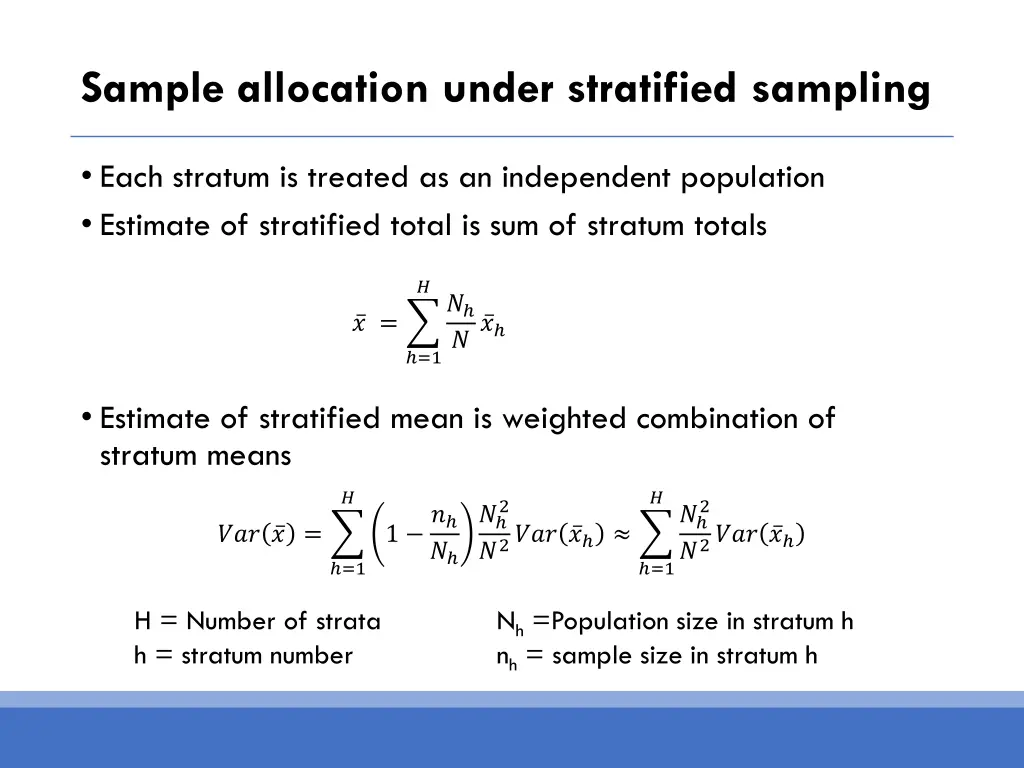sample allocation under stratified sampling