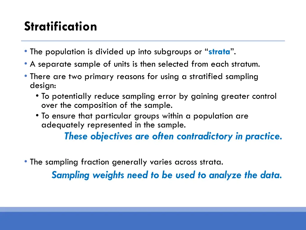 stratification 1