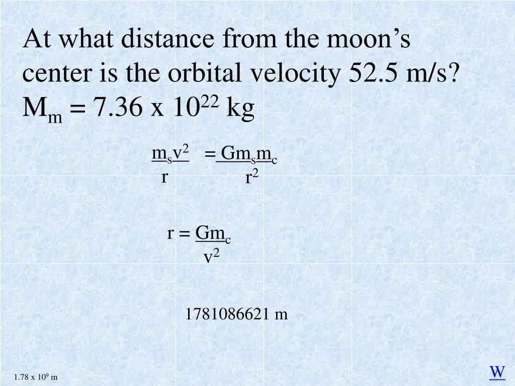 at what distance from the moon s center