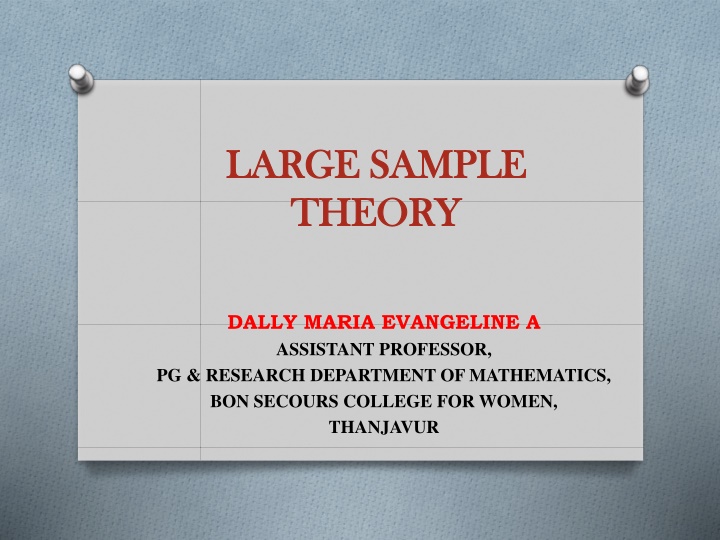 large sample large sample theory theory