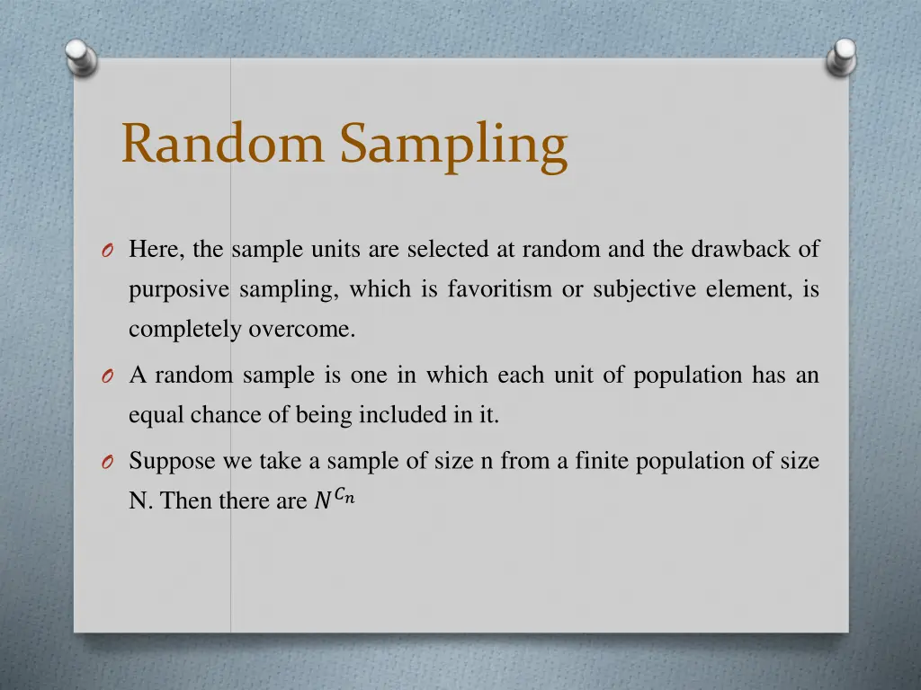 random sampling