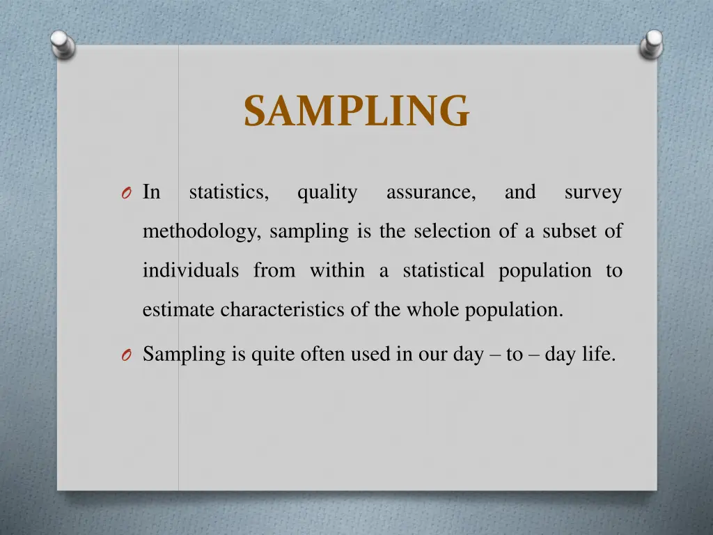 sampling