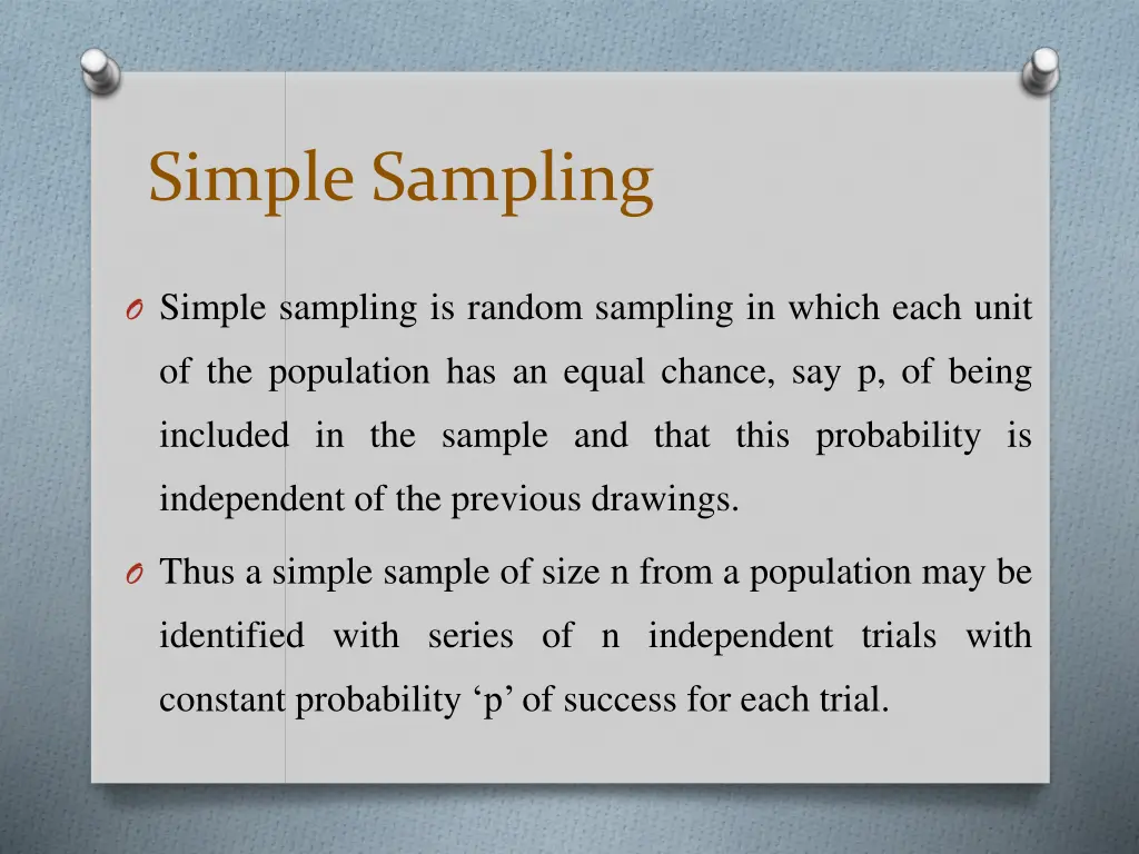 simple sampling