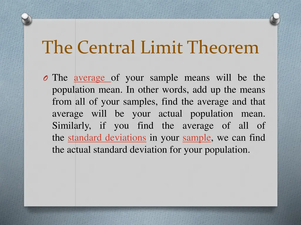 the central limit theorem