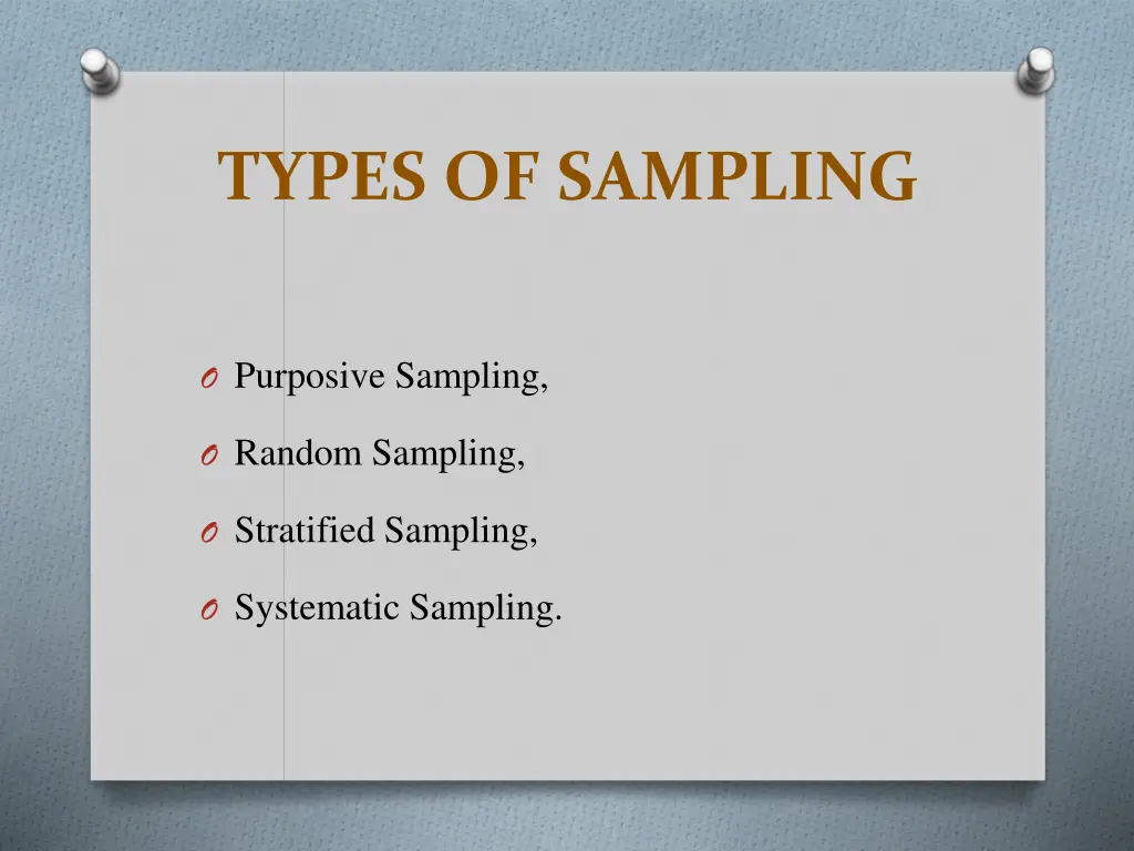 types of sampling