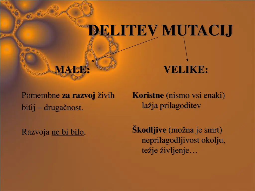 delitev mutacij