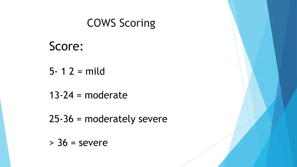cows scoring