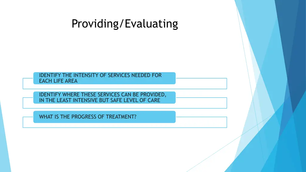 providing evaluating