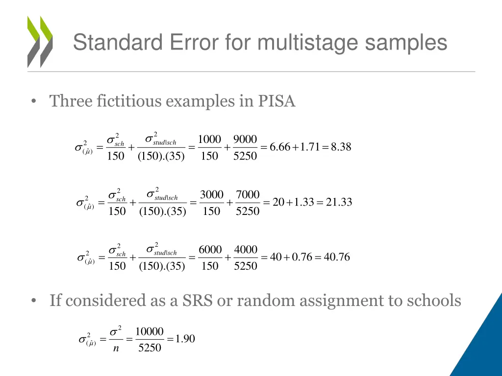 standard error for multistage samples