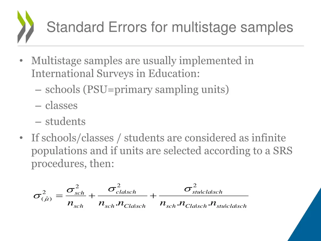 standard errors for multistage samples
