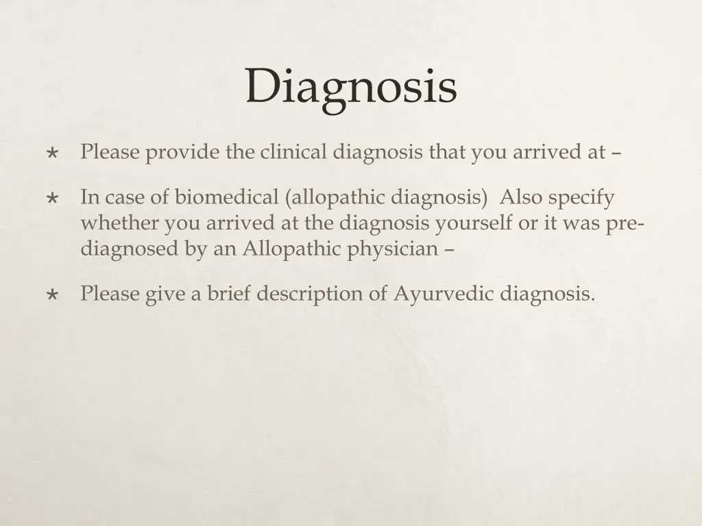 diagnosis
