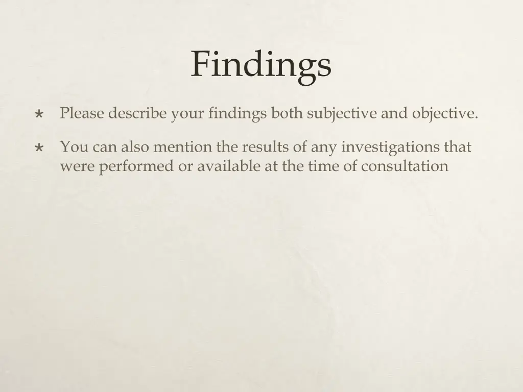 findings
