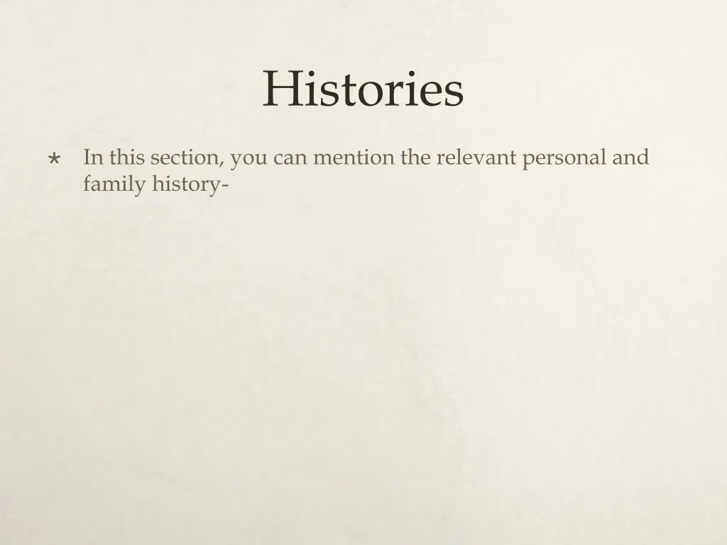 histories