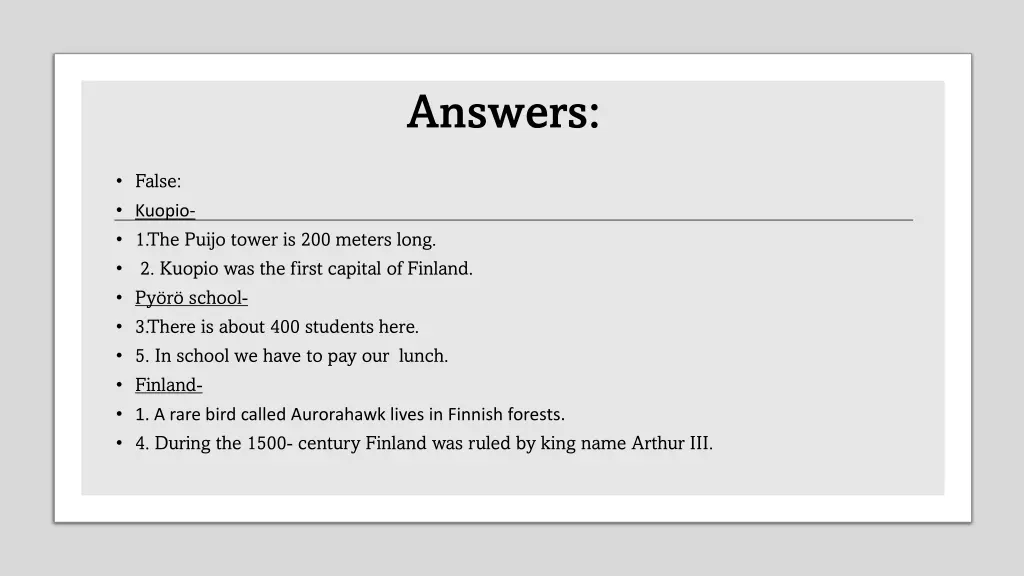 answers
