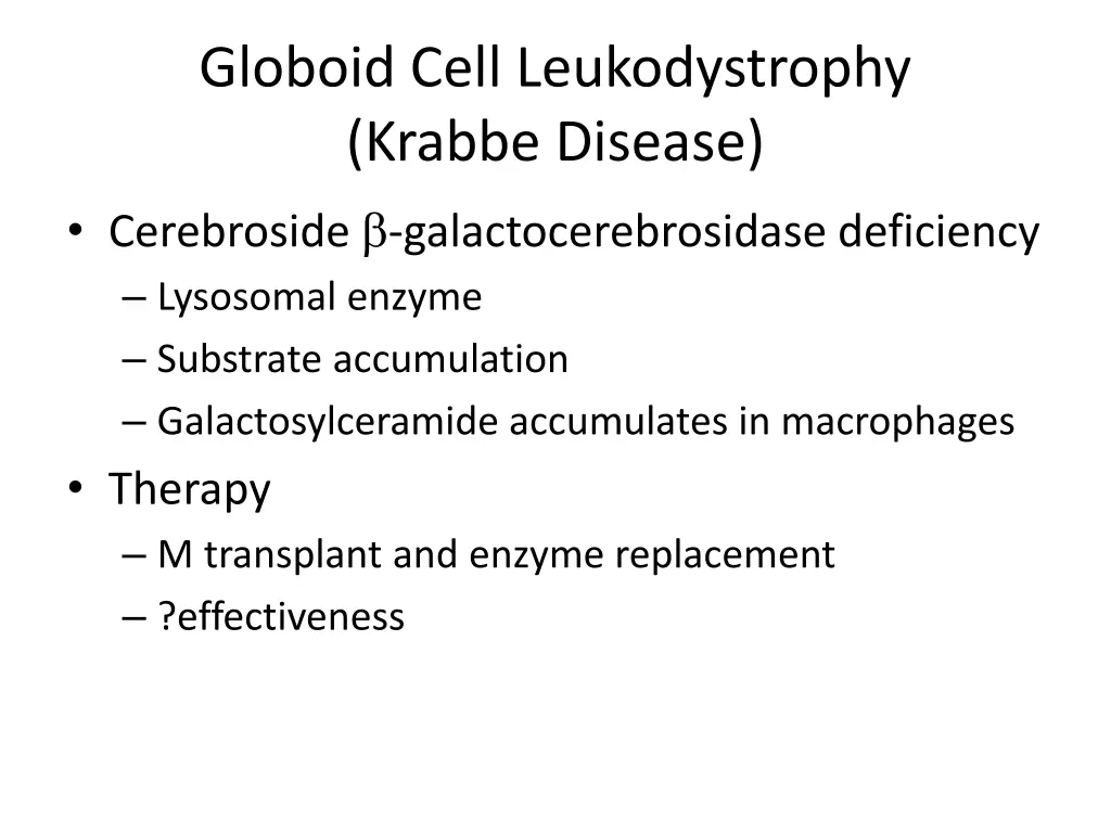 globoid cell leukodystrophy krabbe disease