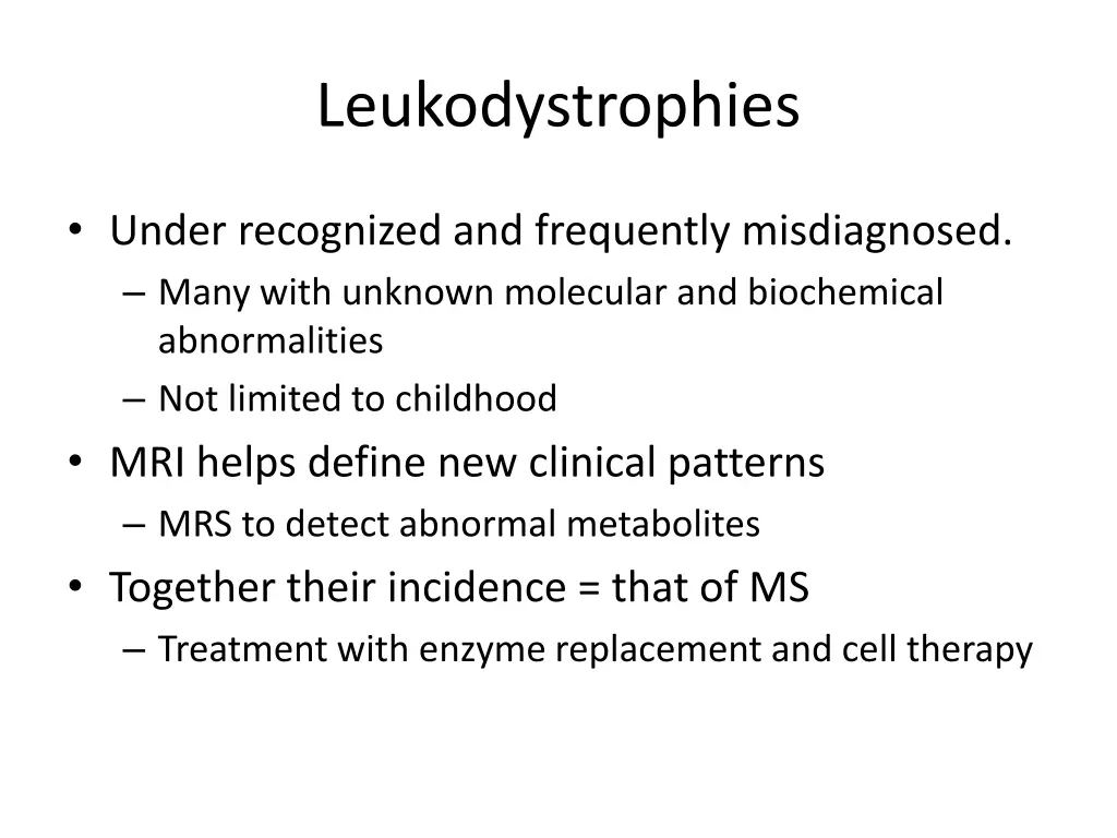 leukodystrophies 1