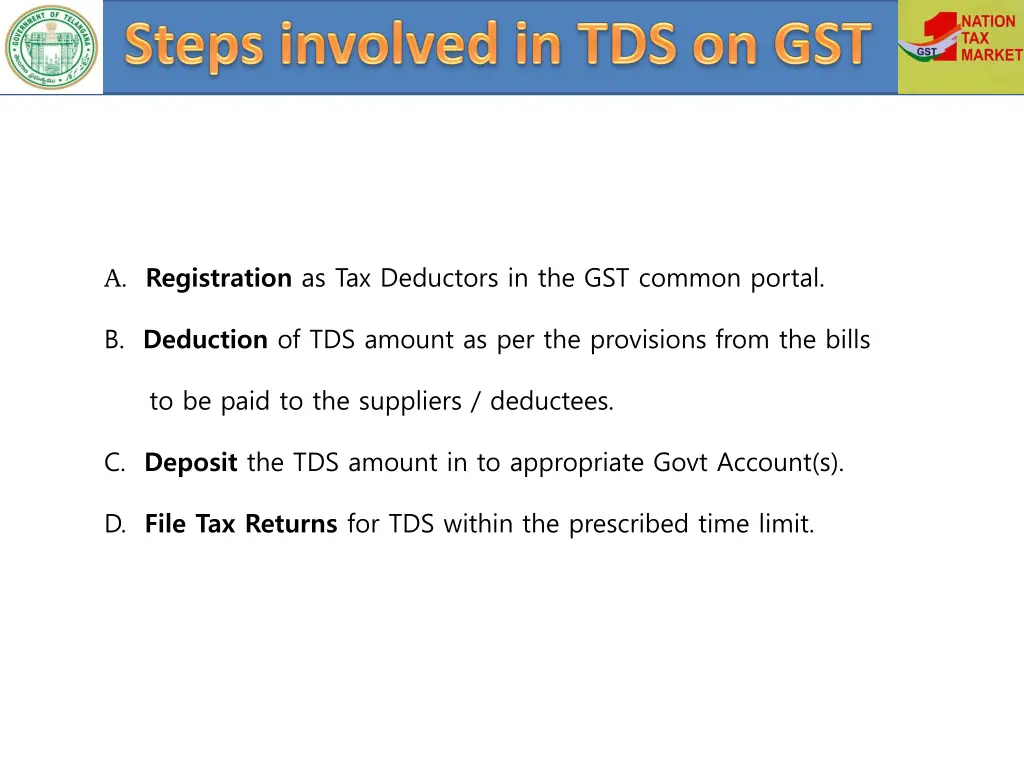 a registration as tax deductors in the gst common