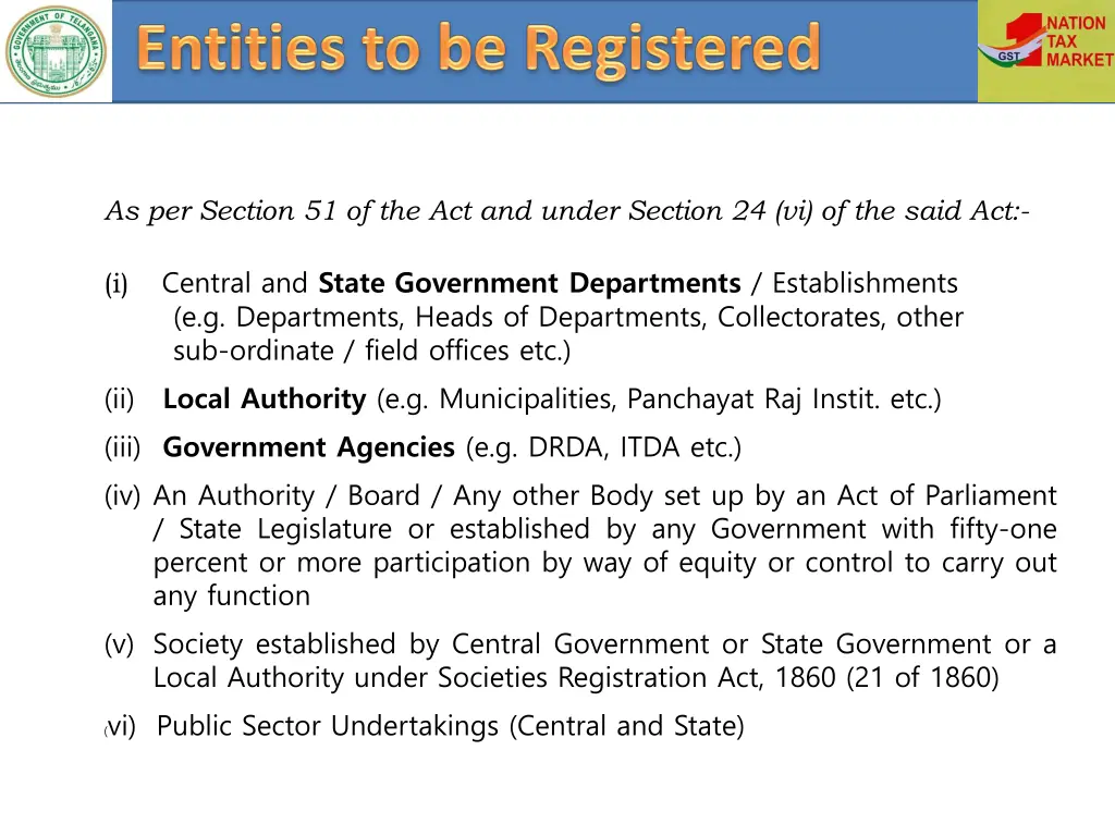 as per section 51 of the act and under section