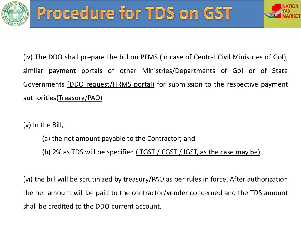 iv the ddo shall prepare the bill on pfms in case