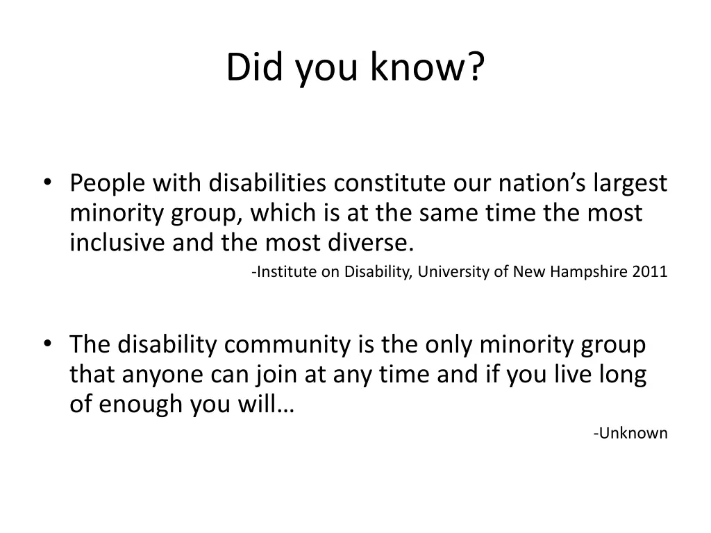 did you know