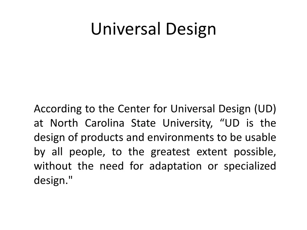 universal design