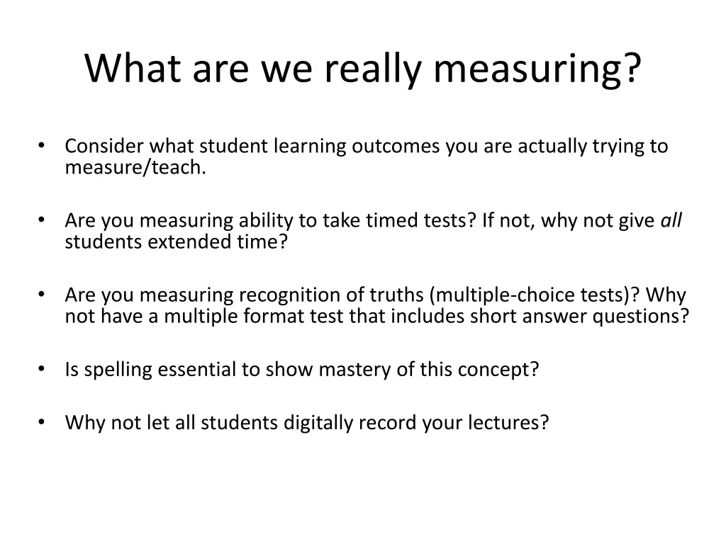 what are we really measuring