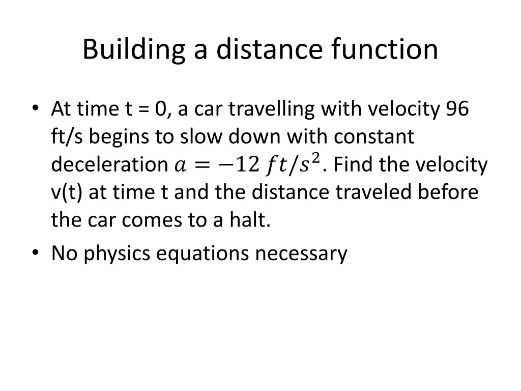 building a distance function