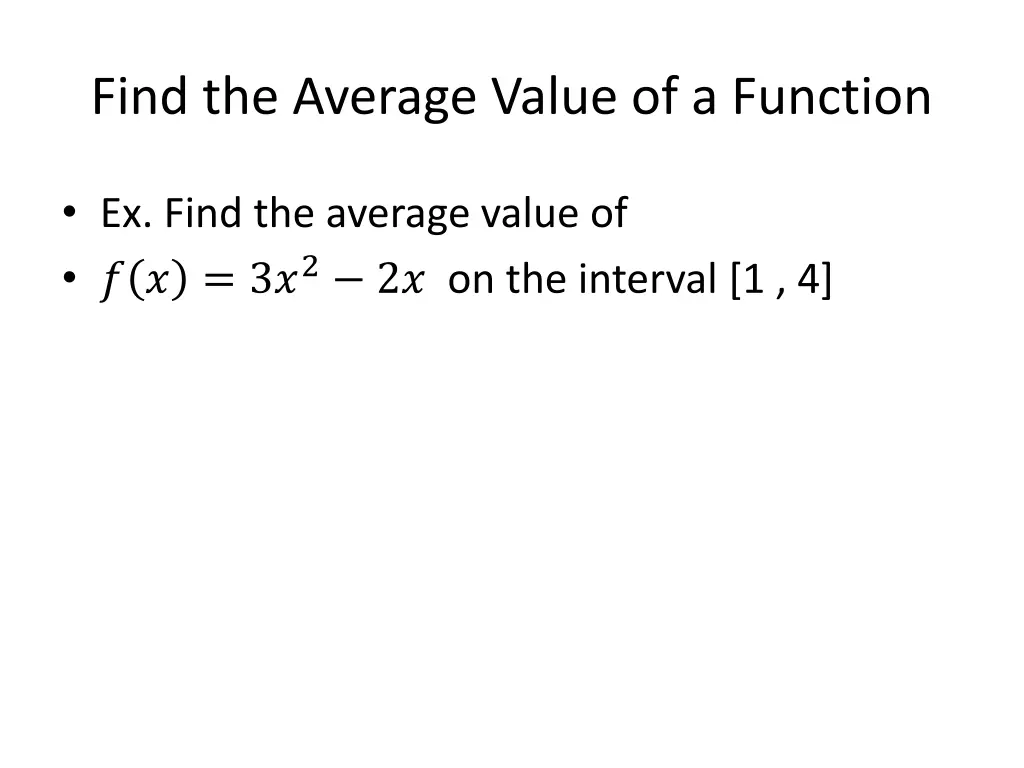 find the average value of a function