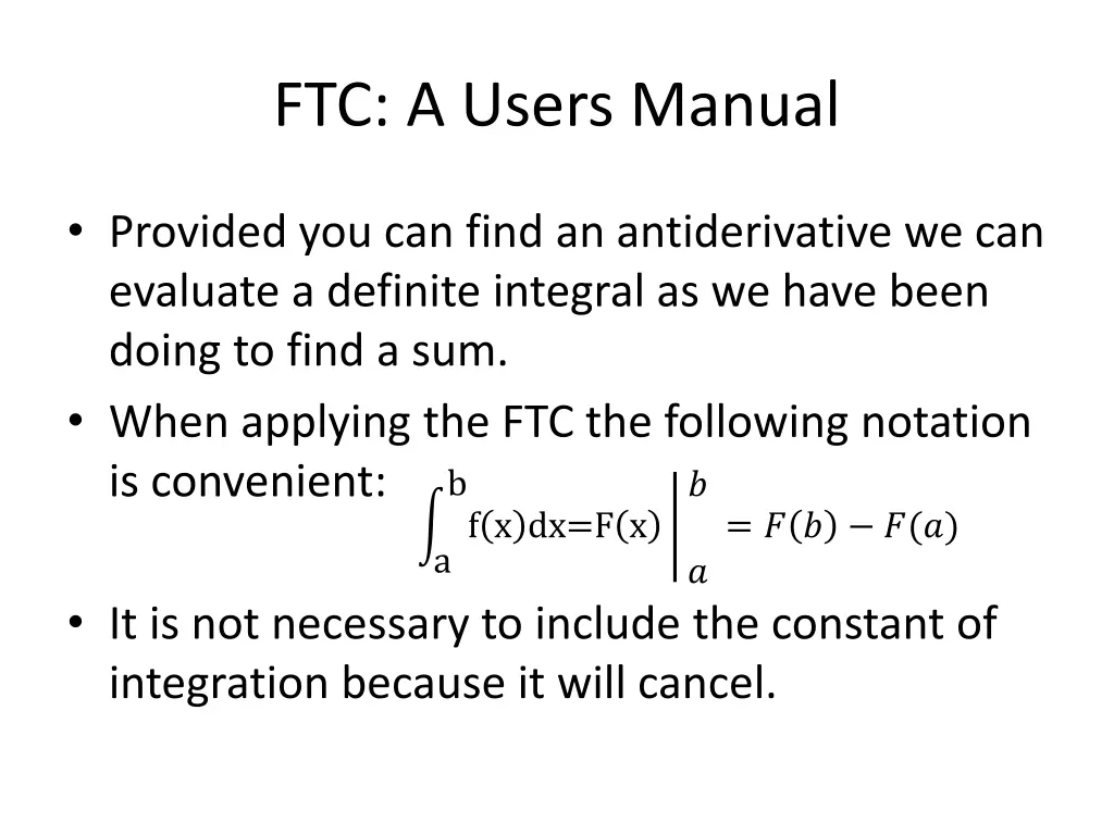 ftc a users manual