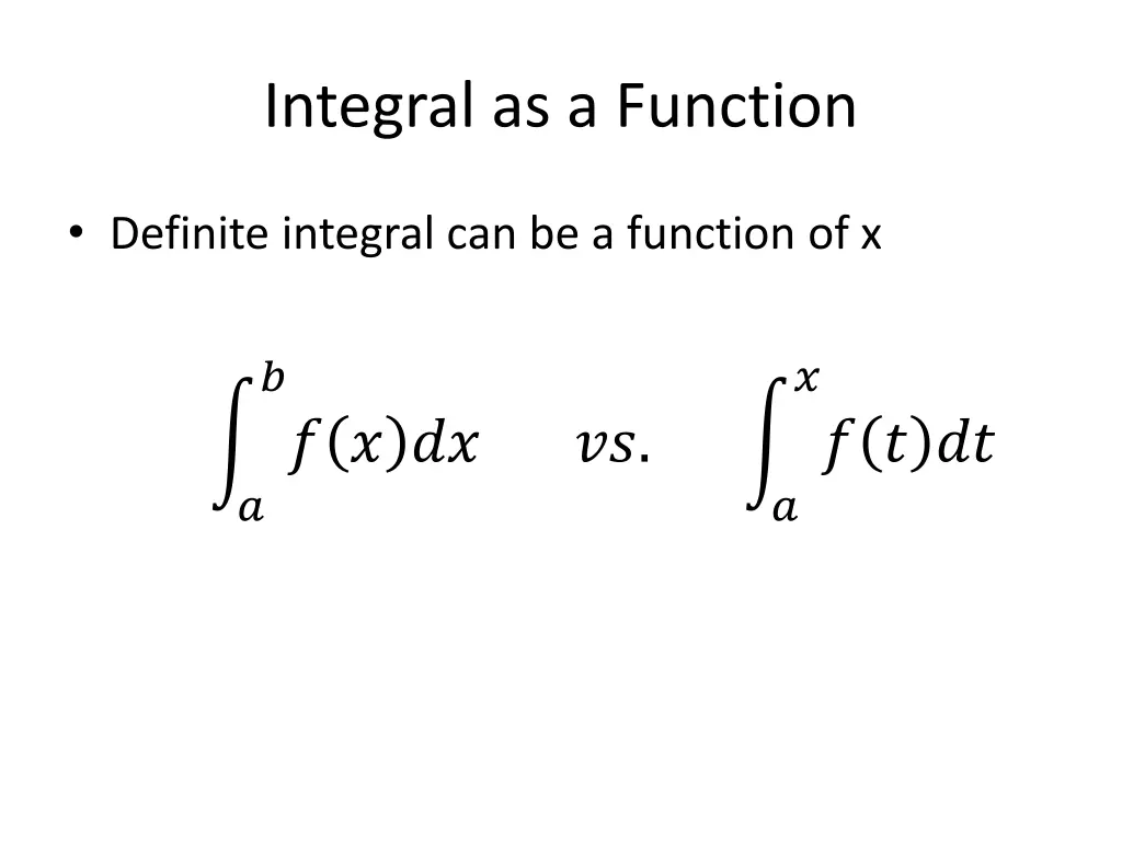 integral as a function