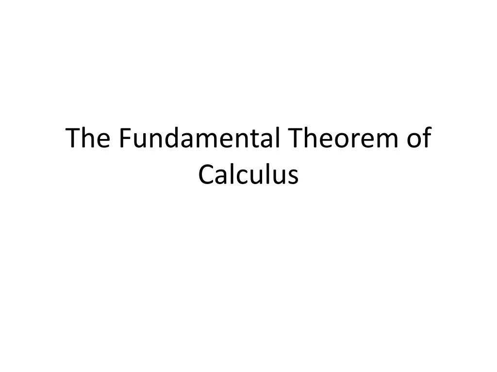 the fundamental theorem of calculus