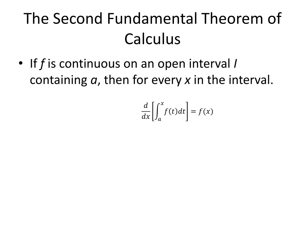 the second fundamental theorem of calculus