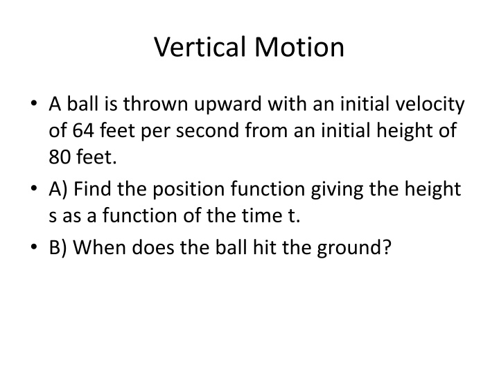 vertical motion