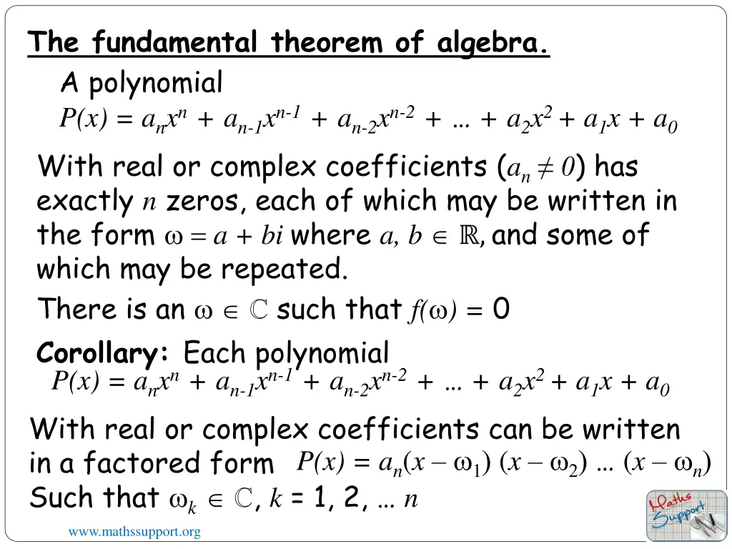 the fundamental theorem of algebra a polynomial